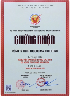 Giấy chứng nhận 2014