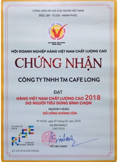 Giấy chứng nhận 2018